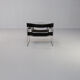 Marcel Breuer “wassily’ B3 chairs black leather for Gavina set/2