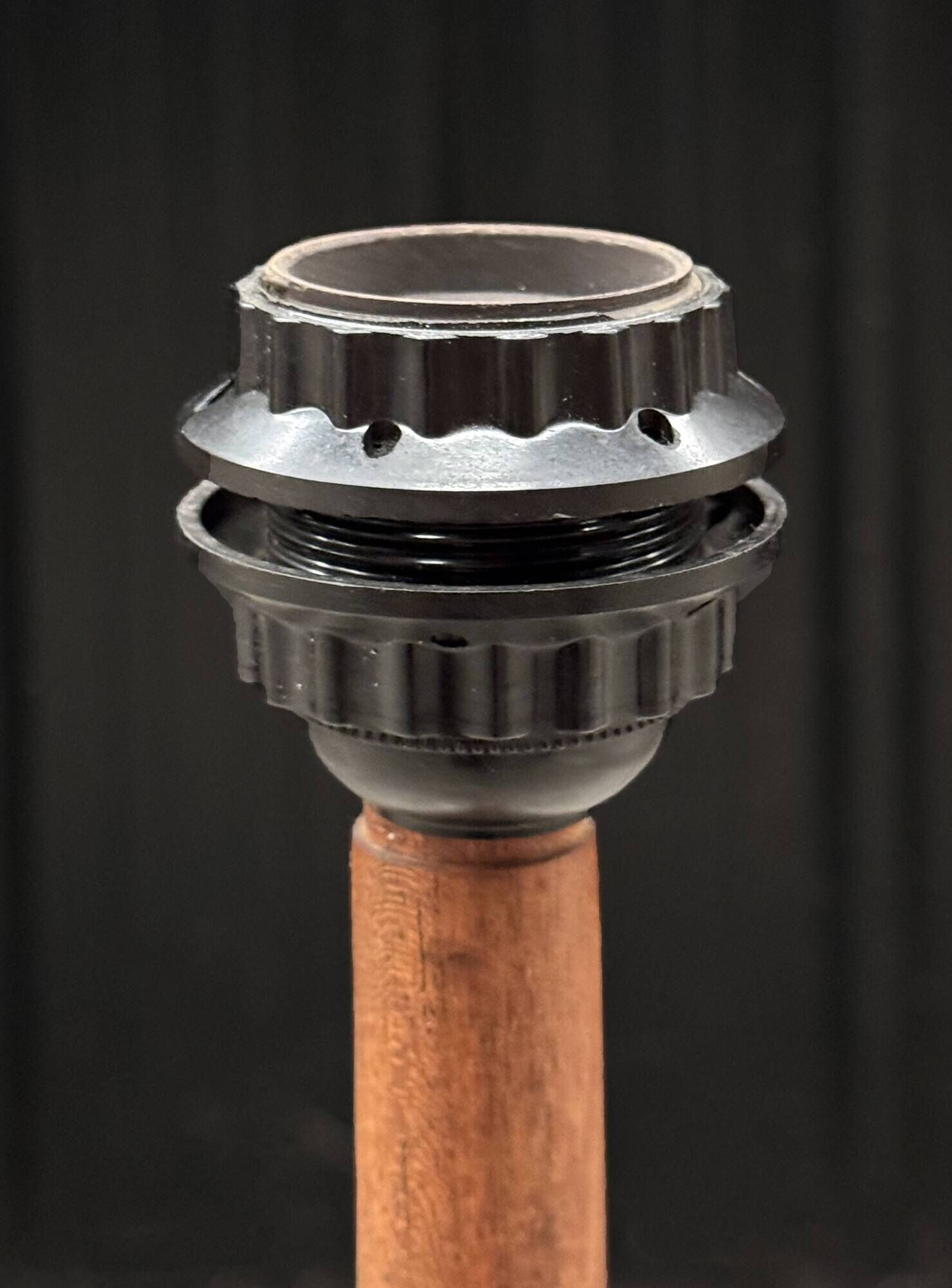 Scandinavian teak and brass floor lamp