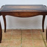 Vintage coffee table in marquetry wood, Louis XV style, 70 x 34 x 52 cm