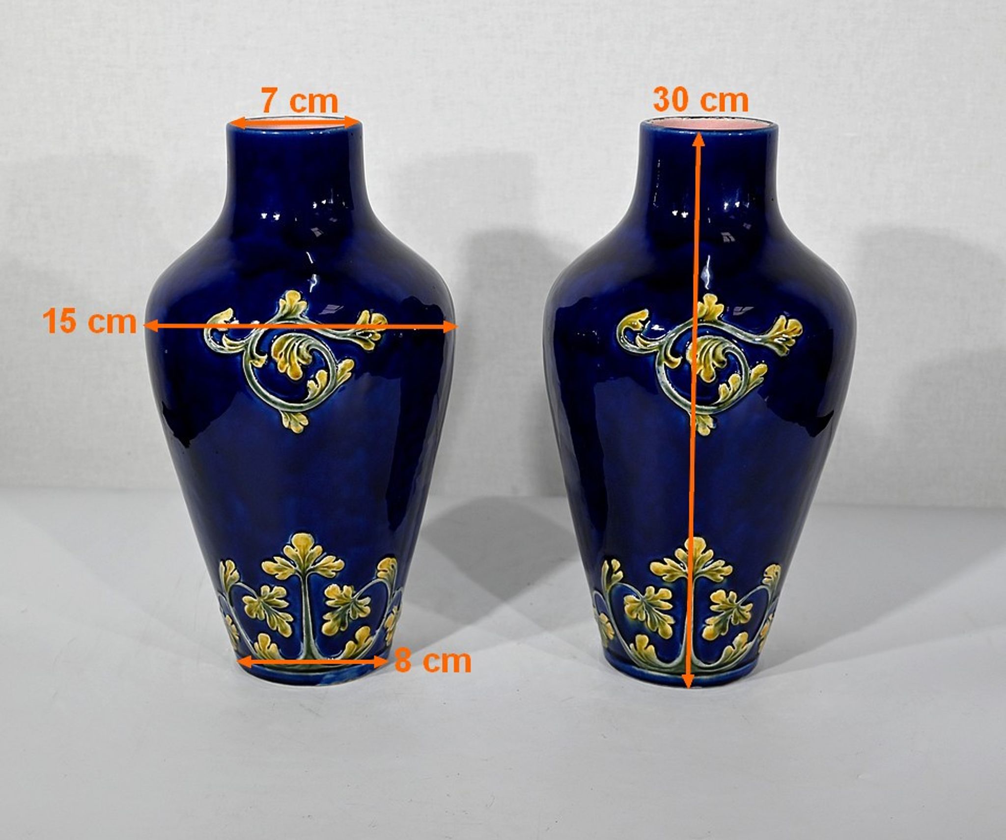 Paire de vases en céramique, art nouveau - 1900