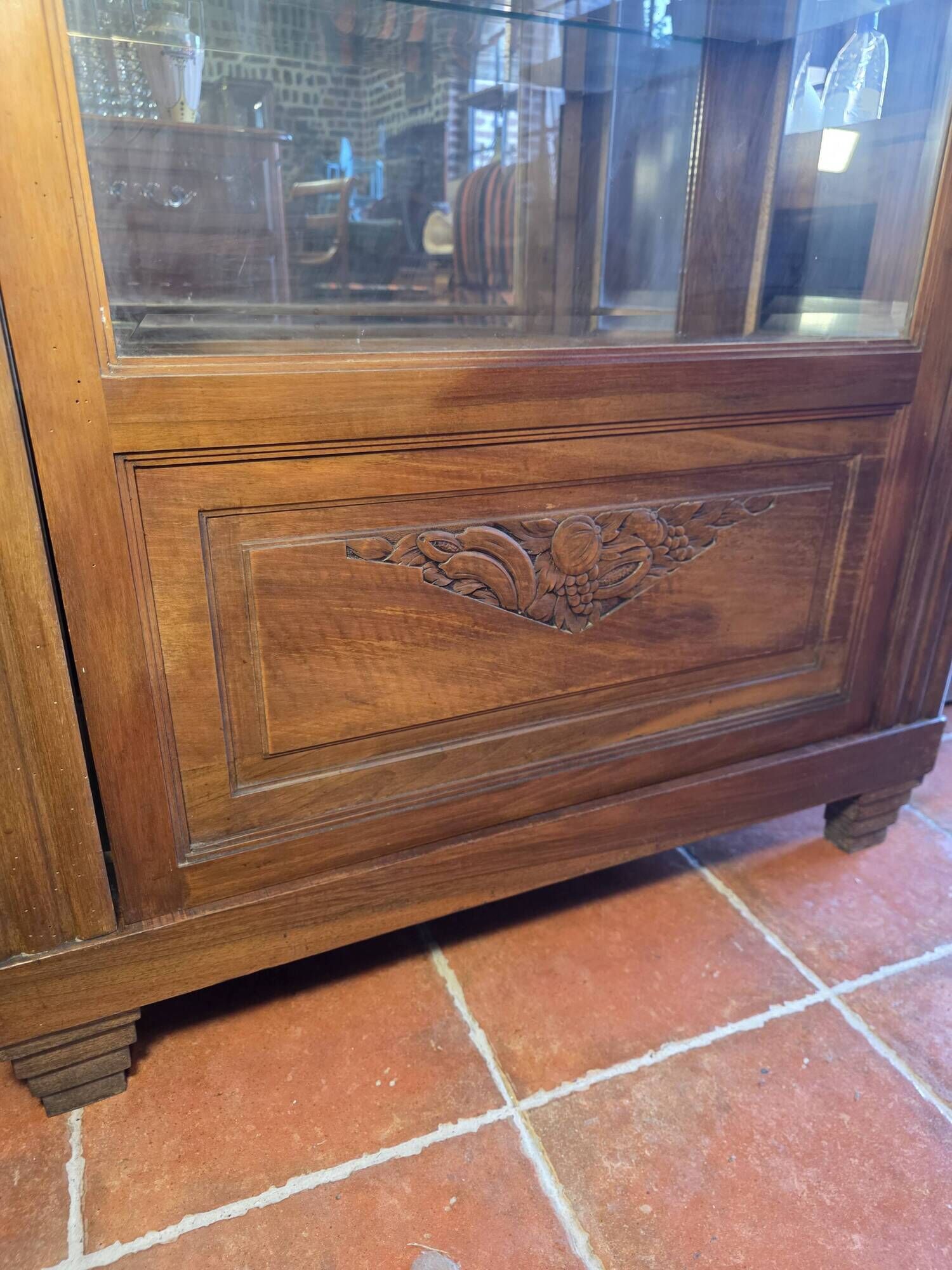 Vitrine art déco en acajou années 1930