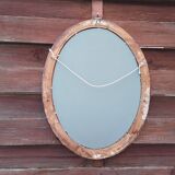 Miroir Art Déco d'époque - Cadre en Loupe d'Amboine sur Stuc circa 1925