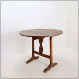 Foldable winemaker's table in solid oak - Ø 90cm