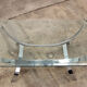 Space age chrome coffee table with thick glass top 1970