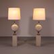 Travertine floor lamp by Philippe Barbier for Maison Barbier, monumental piece, 1970s