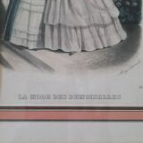 Engraving " La mode des demoiselles " 1846