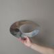 Single-flower vase in cast aluminum, space age design, silver metal