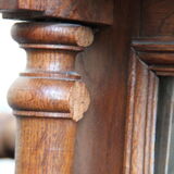 Henry II style bevelled oak mirror 95x154cm