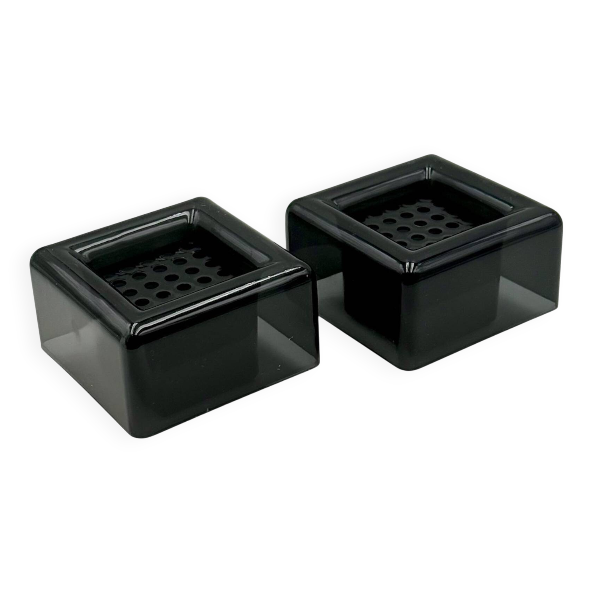 Paire de cache-pots Space Age noirs par Anna Mazzucchelli pour Vastill, Italie