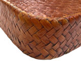 Lacquered woven bamboo tray