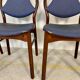 Lot de 12 chaises Baumann vintage assise Skaï bleu