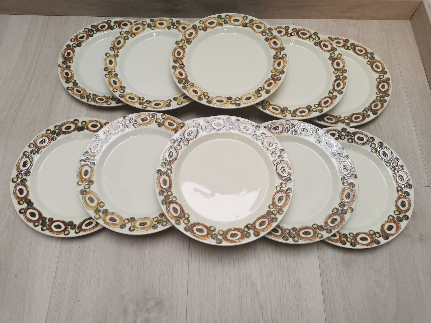 Dessert asiattes vintage set of 12 Royal Coppennagen "nucella"