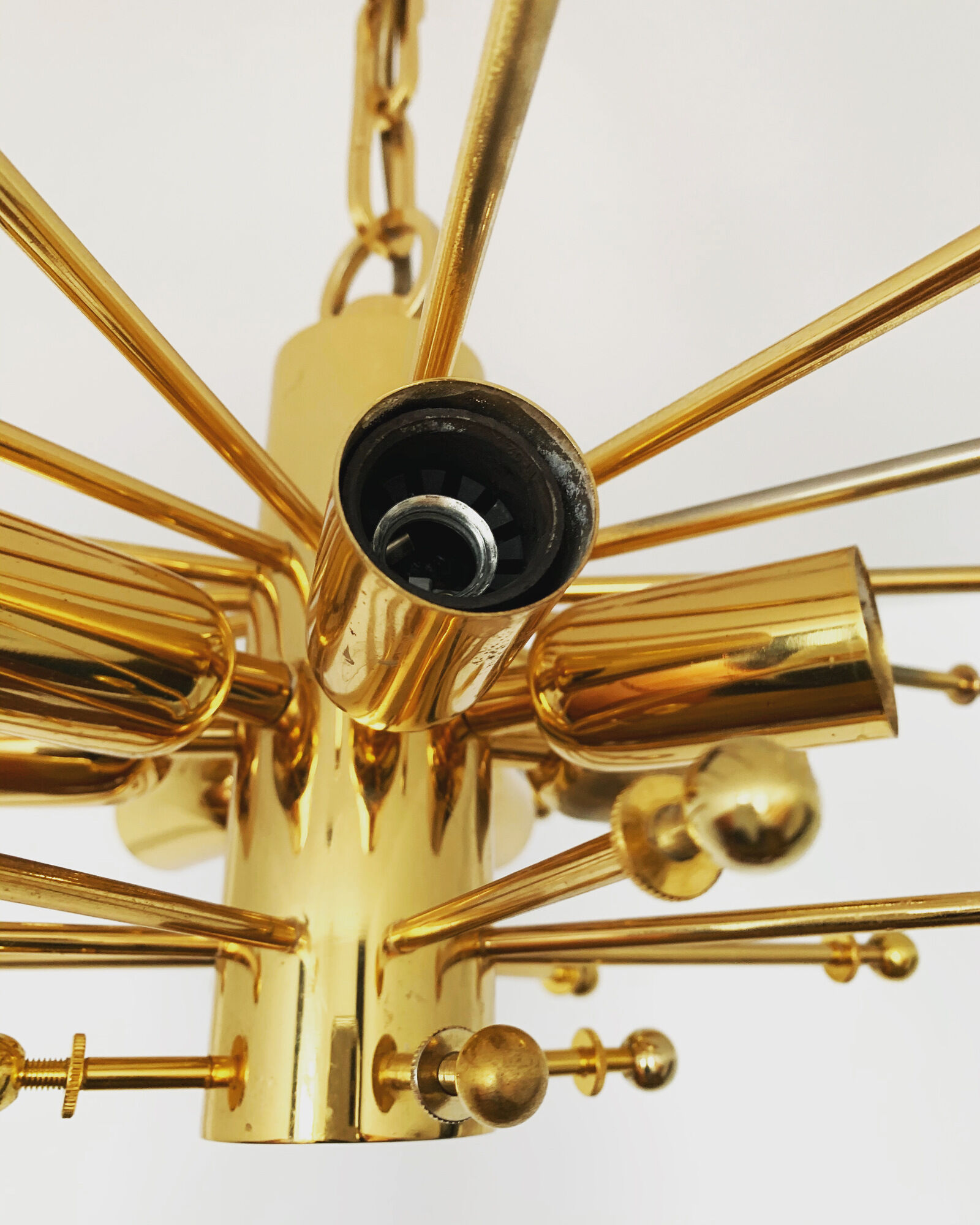 Gilded ice glass chandelier by J.T. Kalmar for Franken KG