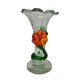 Vase en verre vintage avec fleurs, années 1960/70