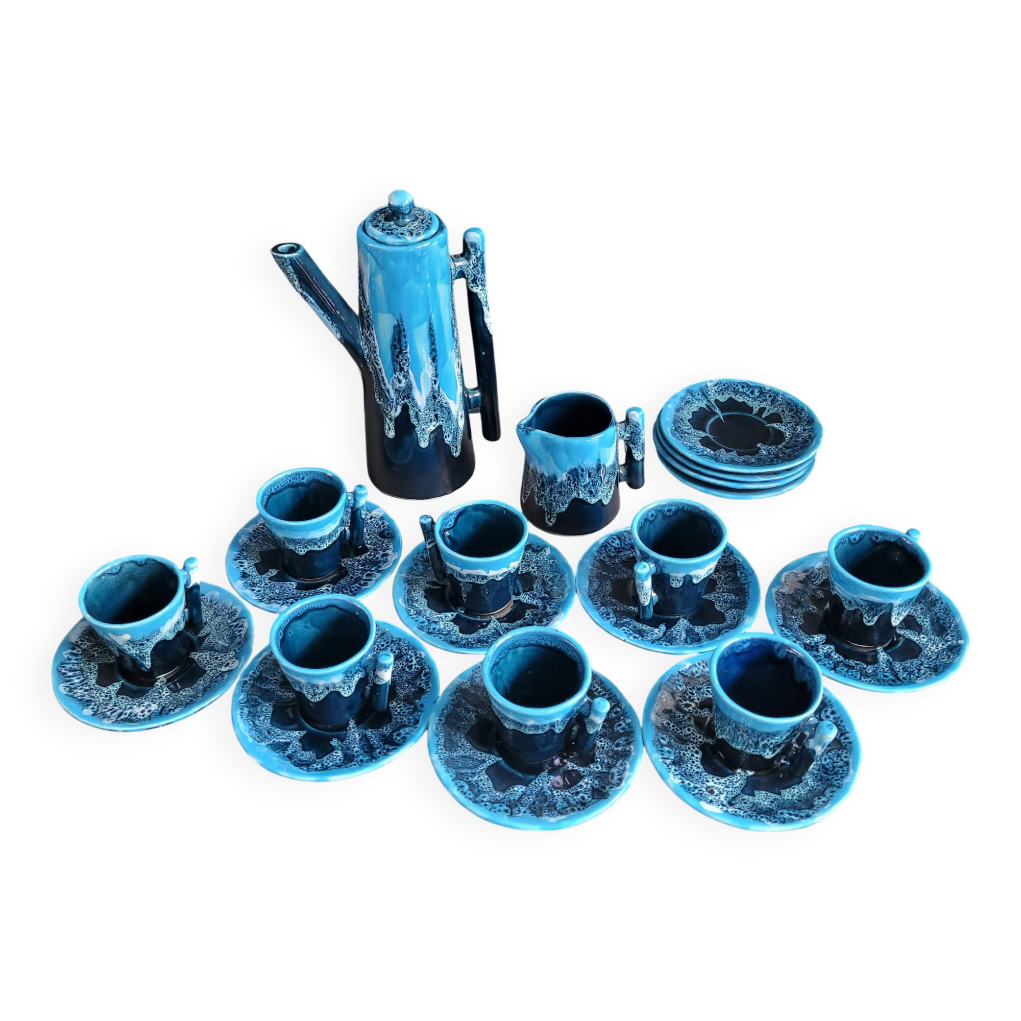 Vallauris blue coffee set - 22 pieces