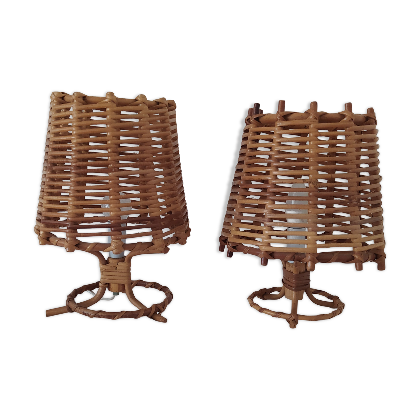 Pair of bamboo lamps