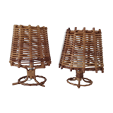 Pair of bamboo lamps