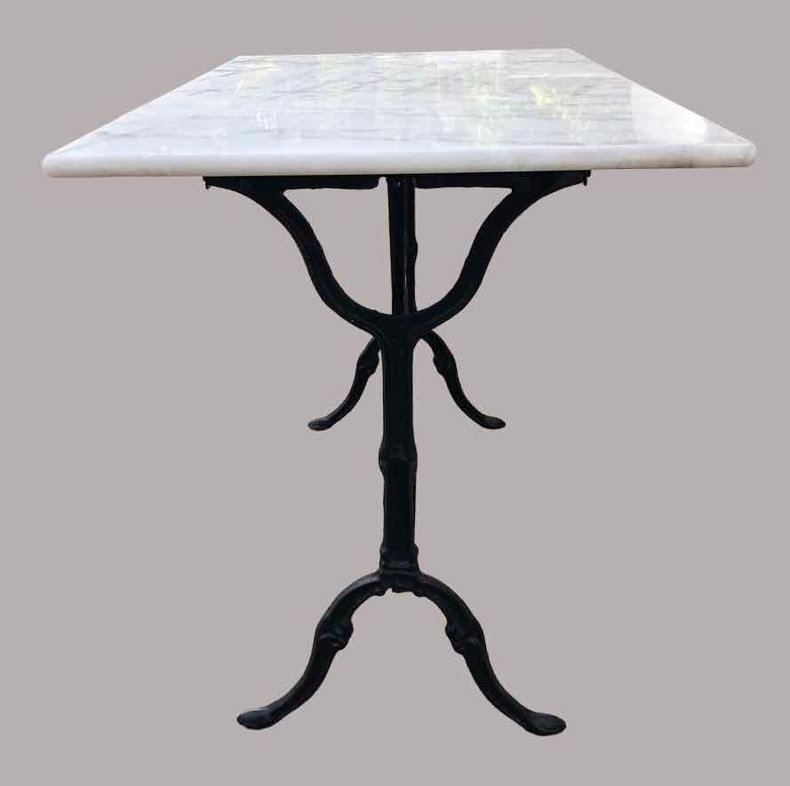Marble and cast iron bistro table