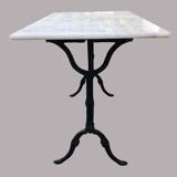 Marble and cast iron bistro table