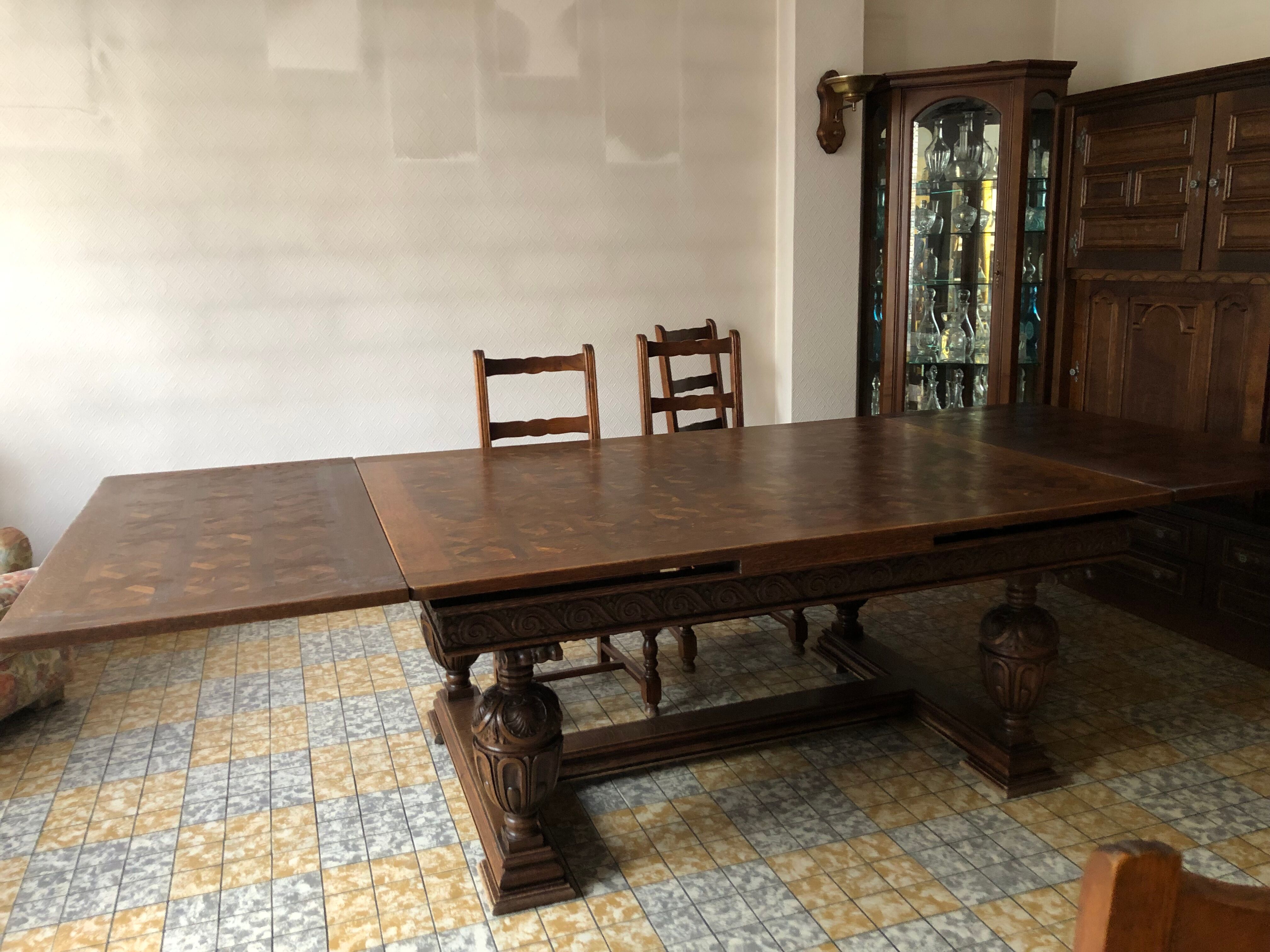 Vintage wooden dining room table