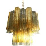 Fume’ and ambra “tronchi” murano glass chandelier d50