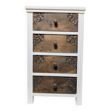 Small chest of drawers with 4 drawers, carved wood
