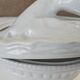 White porcelain terrine with white goose