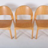 Set of 6 vintage chairs in thermoformed wood