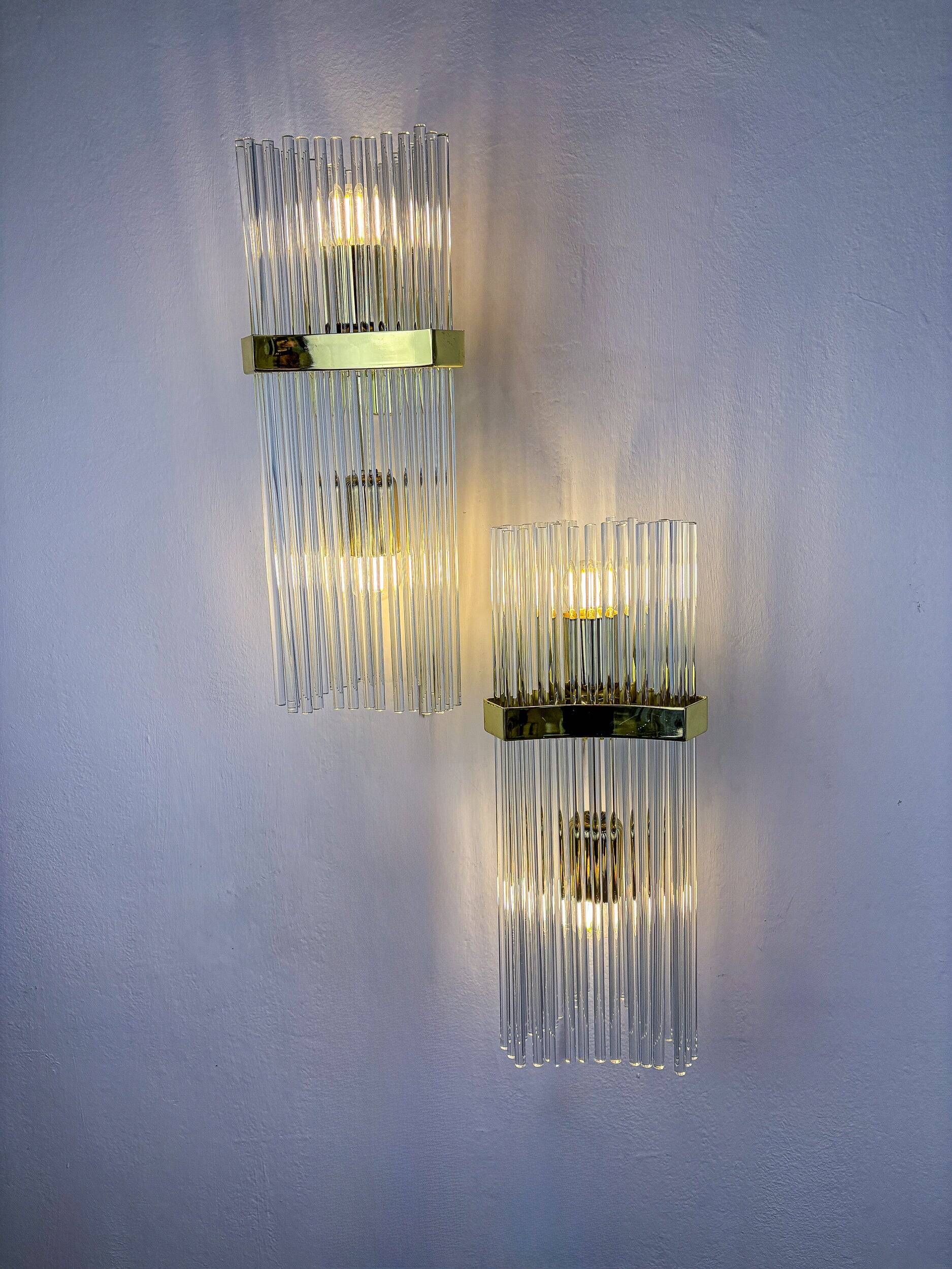 Pair of wall lights from Sciolari for Lightolier, Italy, circa 1970s