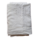 Antique linen sheet - MA monogram - 205 x 285 cm (dl)