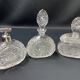 Bohemian crystal perfume bottle toiletry set with diamond-cut tips