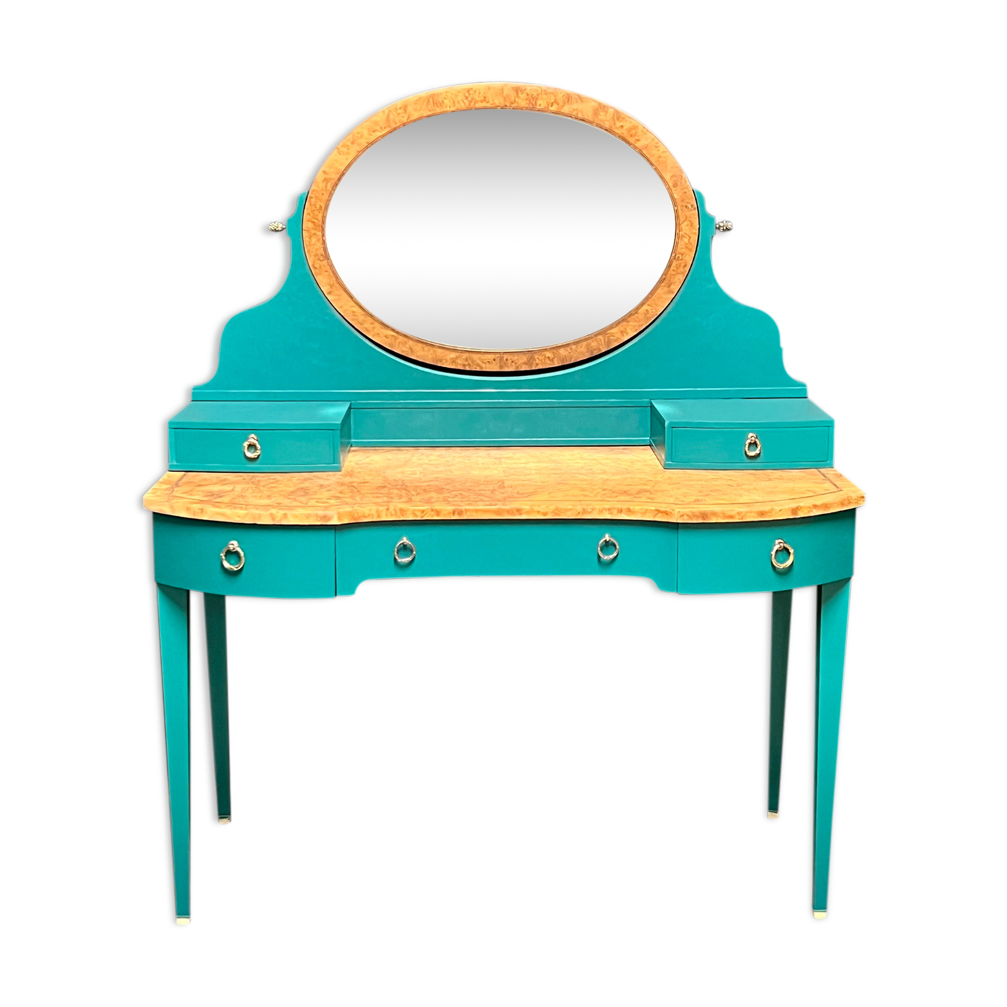 Louis XVI style dressing table in elm magnifying glass
