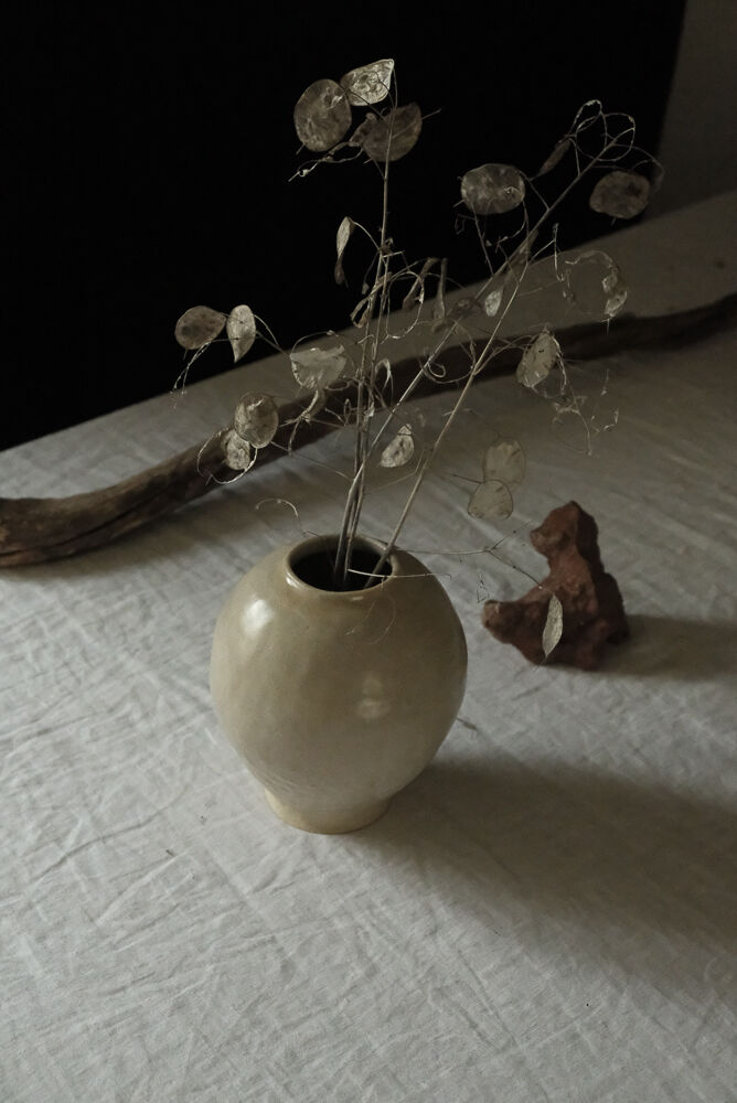 Vase boule en grès