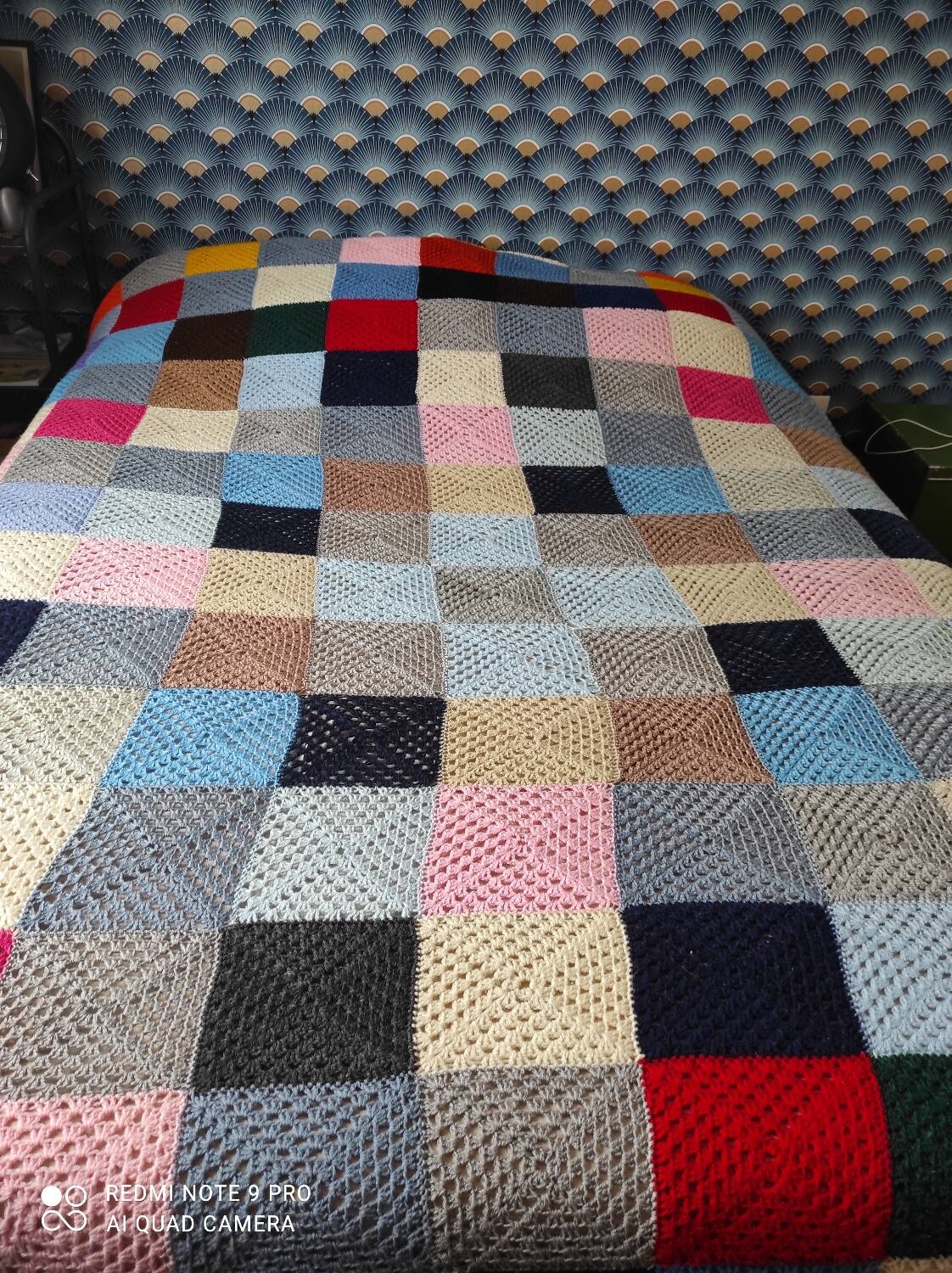 Large Vintage Granny Crochet Blanket