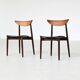 Harry Ostergaard pair of dining chairs rosewood Randers Denmark 1960