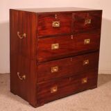 Military or Naval Chest of Drawers in Mahogany - 19th Century