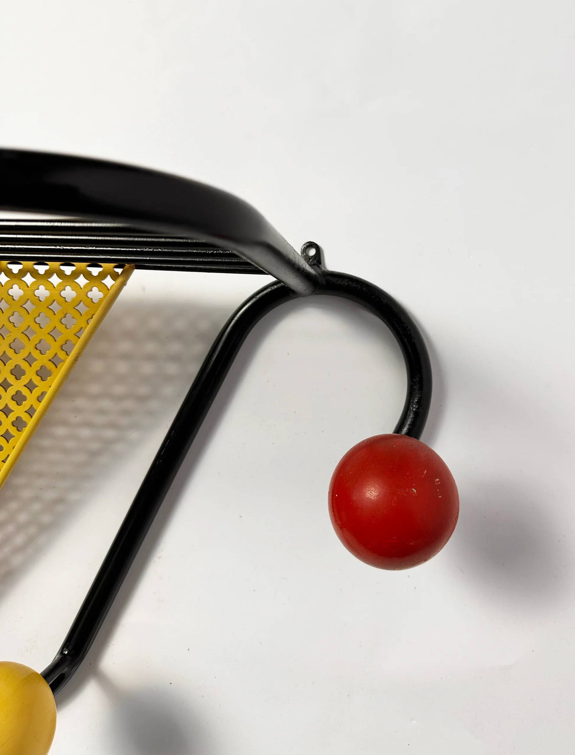 Colourful coat rack from the 1950s in the style of Mathieu Matégot.