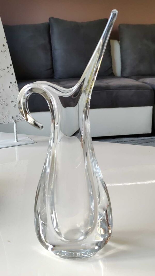 Vase soliflore en verre cristallin, par Flavio Poli pour Art Vannes France. Haut 32 cm