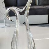 Soliflore vase in crystalline glass, by Flavio Poli for Art Vannes France. High 32 cm