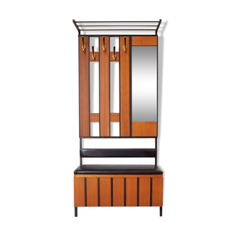Coat rack with mirror and chest vintage