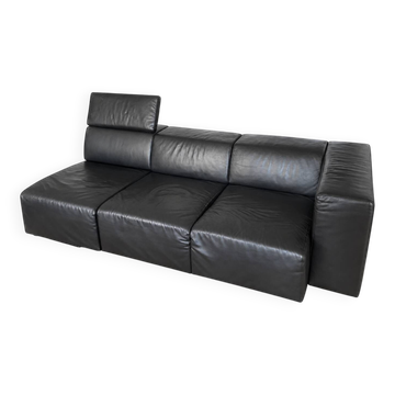 Black leather sofa Vibieffe