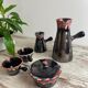 Vallauris ceramic pitcher, sugar bowl and cup set