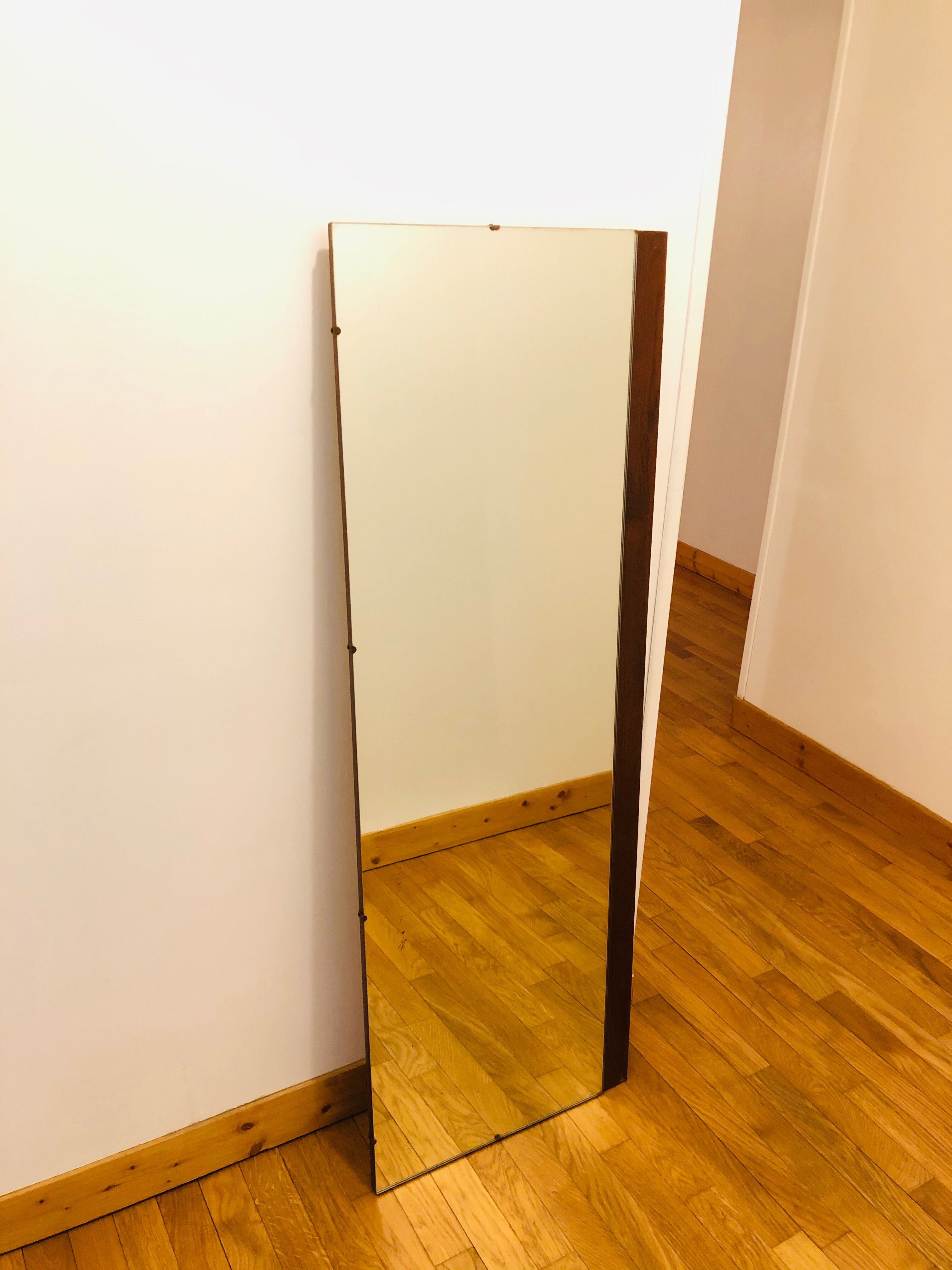 Scandinavian teak mirror 132 cm x 45