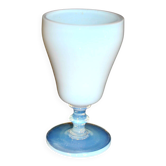 Sèvres footed glass goblet chalice in white opaline signed “Sèvres France”