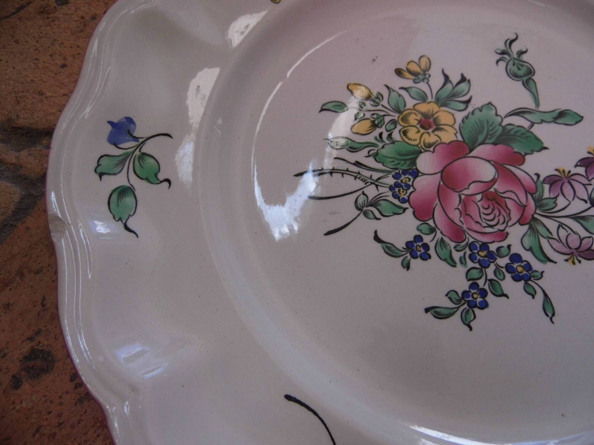 10 earthenware plates from lunéville kg, keller and guerin, model reverbere