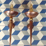 Pair of torch sconces