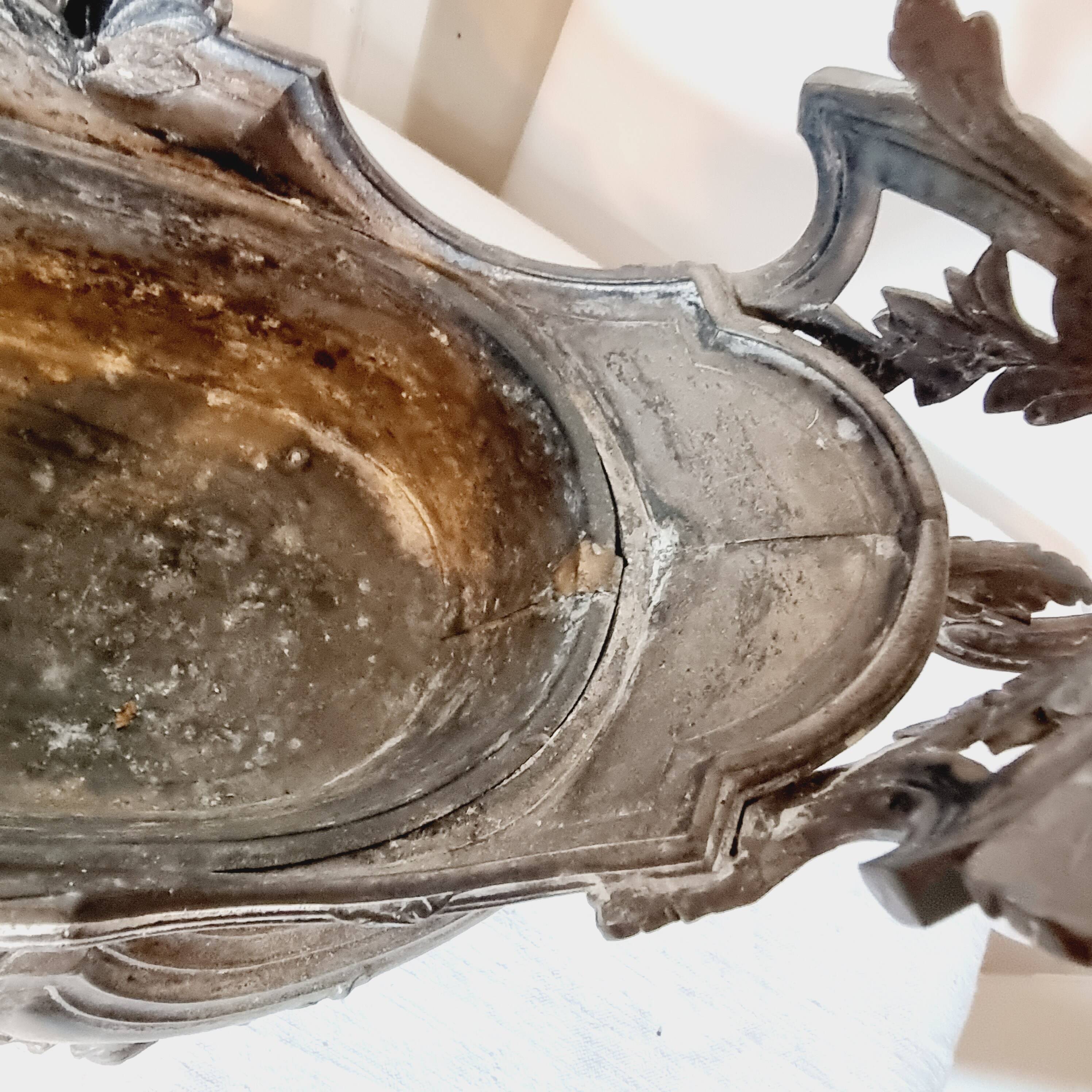 Late 19th century plated bronze planter, Louis XV style rocaille decoration