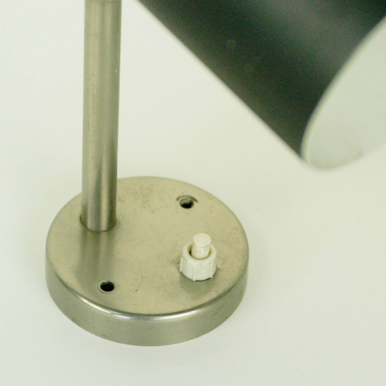 Austrian black cylindrical wall light by J.T. Kalmar, Vienna, mid-century.
