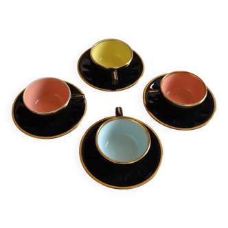 4 grandes tasses bistrot anciennes france 1950