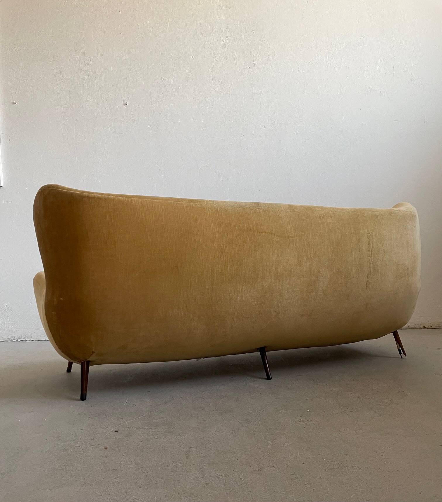 Large Vintage late 1940s Mid-century Modern Danish style Wingback Sofa
